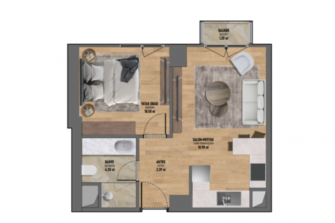 Apartment for sale in Istanbul, Turkey, 61m2, No. 186400 – photo 13