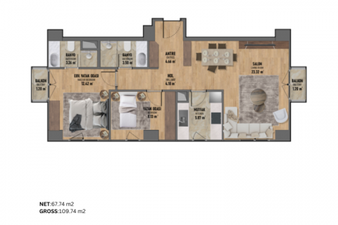 Apartment for sale in Istanbul, Turkey, 61m2, No. 186400 – photo 17