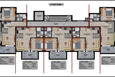 1+1 Lägenhet i Oba, Antalya, Turkiet Nr. 49197 - 29