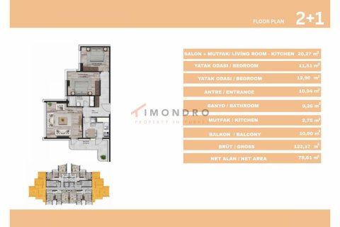 Продажа квартиры  в Сарыере, Стамбуле, Турция 1+1, 88м2, №193355 – фото 17