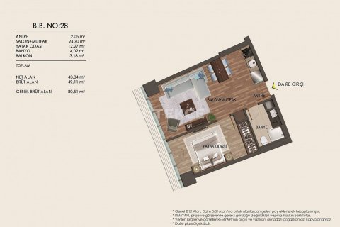2+1 Leilighet  i Istanbul, Tyrkia Nr. 45255 - 27