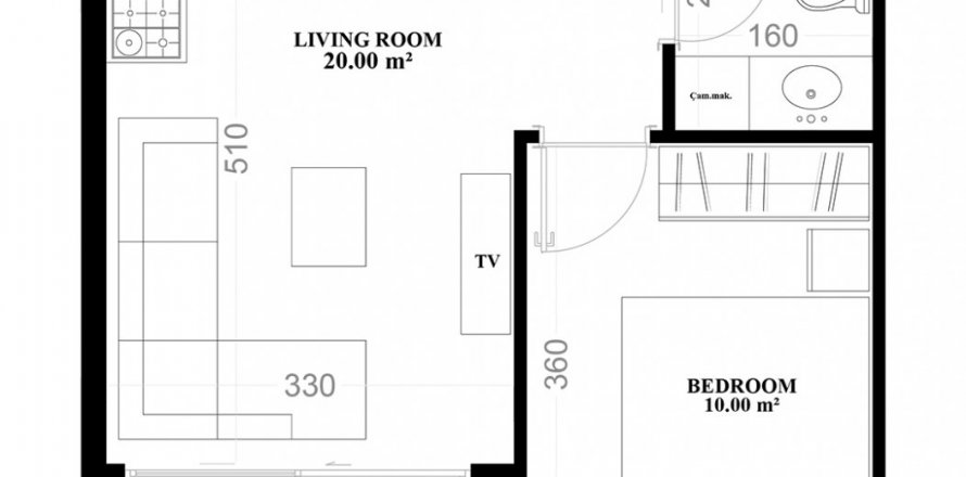 1+1 Leilighet i Yekta Blue V Residence, Mahmutlar, Antalya, Tyrkia Nr. 164748