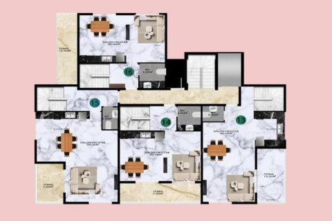 3+1 Penthouse i Gazipasa, Antalya, Tyrkiet Nr. 168963 - 12