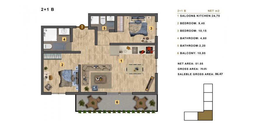 2+1 Apartment in Lake City, Bursa, Turkey No. 62436