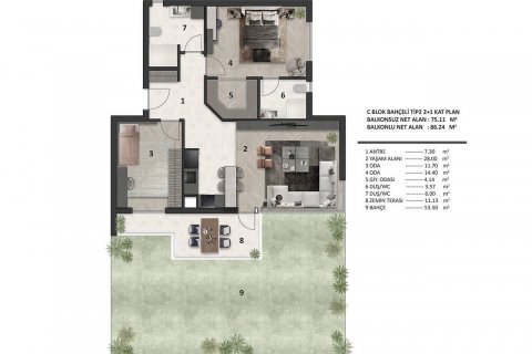 2+1 Lejlighed  i Antalya, Tyrkiet Nr. 164121 - 18