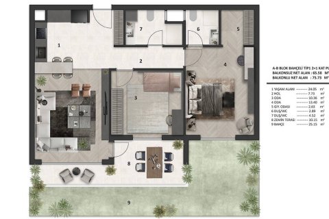 2+1 Lejlighed  i Antalya, Tyrkiet Nr. 164121 - 12