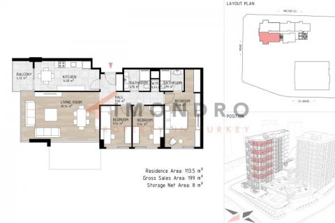 3+1 Lägenhet i Kâğıthane, Istanbul, istanbul, Turkiet Nr. 176051 - 19
