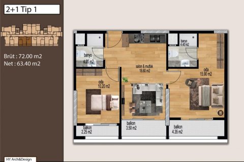 Продажа квартиры  в Мерсине, Турция 3 комн., 72м2, №186114 – фото 18