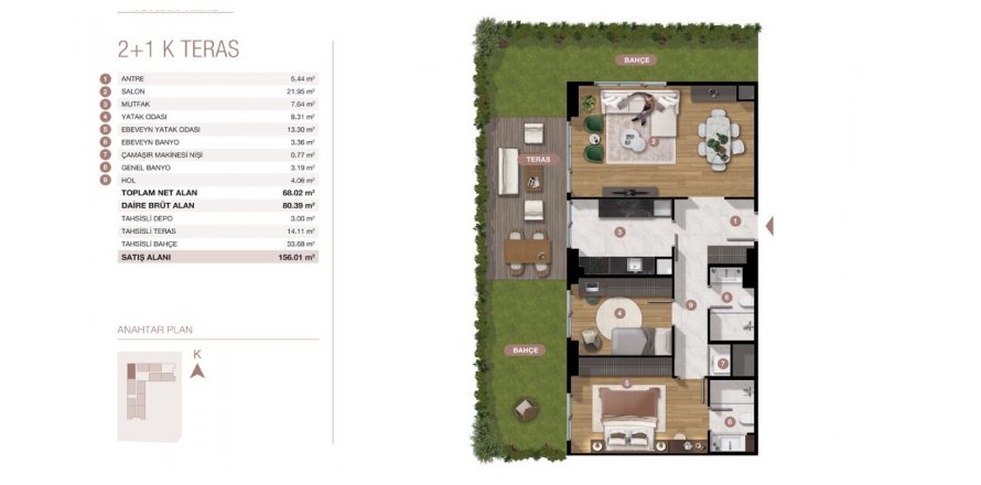 2+1 Leilighet i Topkapi prime, Istanbul, Tyrkia Nr. 167625