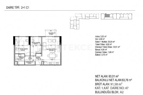 Apartment for sale  in Istanbul, Turkey, 2 bedrooms, 93m2, No. 51856 – photo 8
