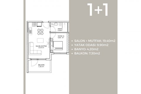 Продажа квартиры в Алтынташа, Анталье, Турция 2 комн., 41м2, №168188 – фото 9