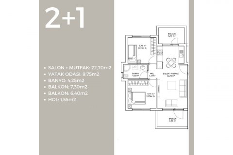 Продажа квартиры в Алтынташа, Анталье, Турция 2 комн., 41м2, №168188 – фото 10