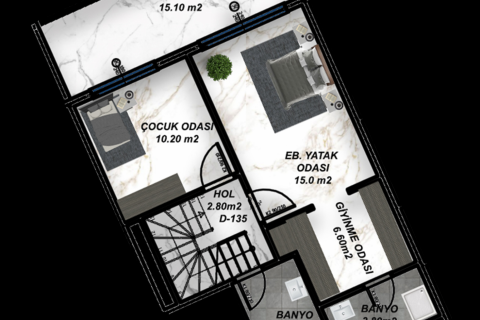 2+1 Penthouse i Gazipasa, Antalya, Tyrkiet Nr. 168919 - 21