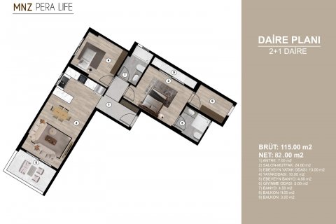 Daire  2+1  Erdemli, Mersin, Türkiye №192767 - 12