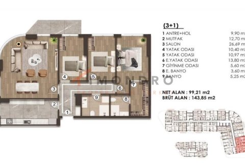 2+1 Leilighet i Bueyuekcekmece, Istanbul, Tyrkia Nr. 177439 - 17