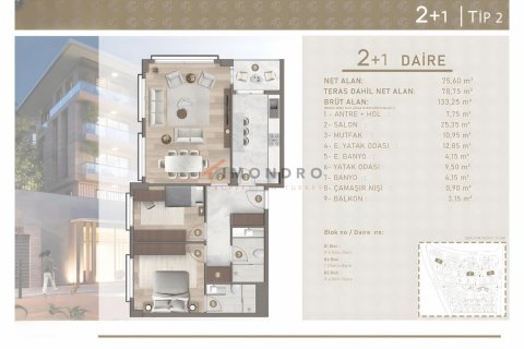 Apartment for sale  in Istanbul, Turkey, 2 bedrooms, 98m2, No. 193931 – photo 14