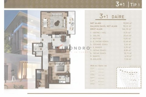 Apartment for sale  in Istanbul, Turkey, 2 bedrooms, 98m2, No. 193931 – photo 15