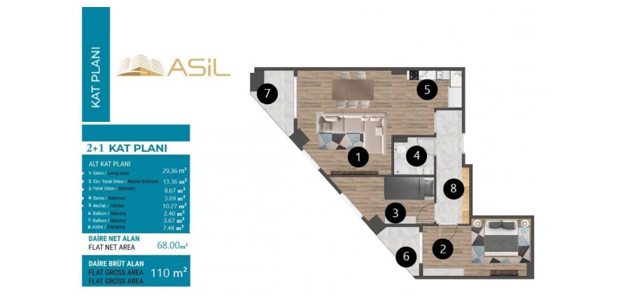 2+1 Wohnung in SEA LİFE, Istanbul, Türkei Nr. 161637