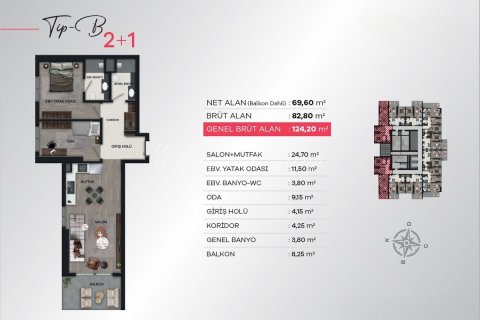 1+1 Leilighet i Izmir, Tyrkia Nr. 179312 - 16