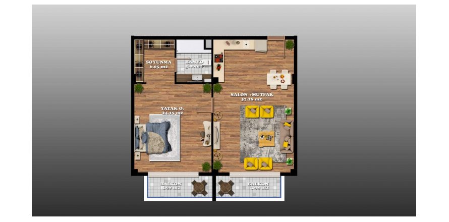 1+1 Apartment in THE MOONLİGHT VİLLAGE, Alanya, Antalya, Turkey No. 165620