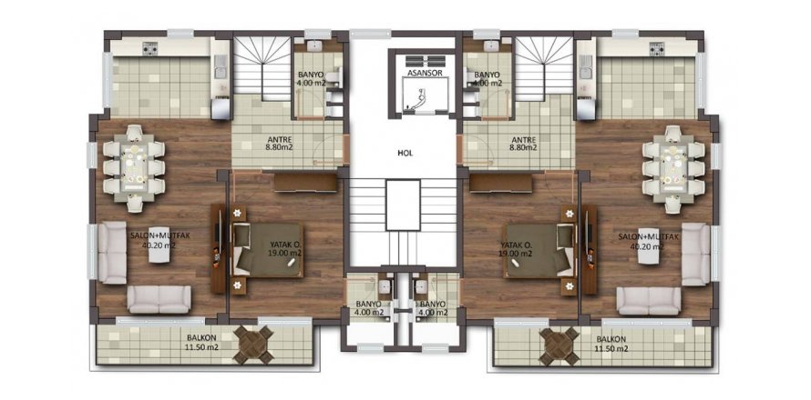 4+1 Apartment in THE MOONLİGHT VİLLAGE, Alanya, Antalya, Turkey No. 165623