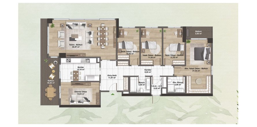 5+1 Lägenhet i Çamlı vadi, istanbul, Turkiet Nr. 167634