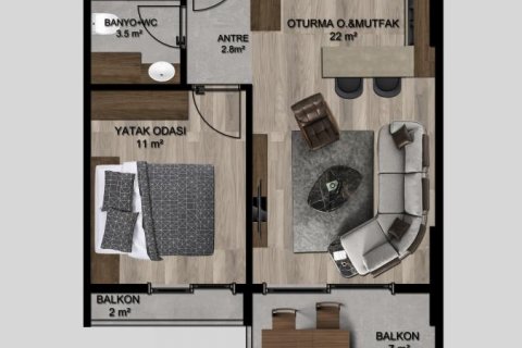 Wohnung in Mersin, Türkei Nr. 186424 - 17