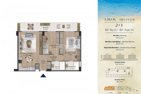 2+1 Leilighet  i Bueyuekcekmece, Istanbul, Tyrkia Nr. 177001 - 21