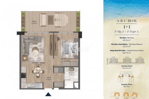 2+1 Leilighet  i Bueyuekcekmece, Istanbul, Tyrkia Nr. 177001 - 17