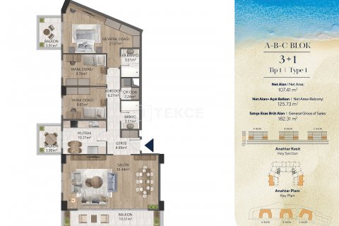 Продажа квартиры  в Бююкчекмедже, Стамбуле, Турция 3+1, 174м2, №177002 – фото 27