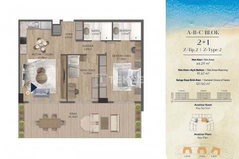 Продажа квартиры  в Бююкчекмедже, Стамбуле, Турция 3+1, 174м2, №177002 – фото 23