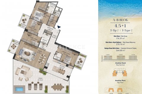 1+1 Lägenhet i Bueyuekcekmece, istanbul, Turkiet Nr. 177000 - 29