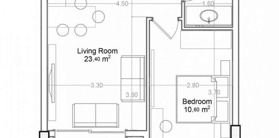 Floor plan «12», 1+1 in building «A» Yekta Green Life Gazipasa Residence