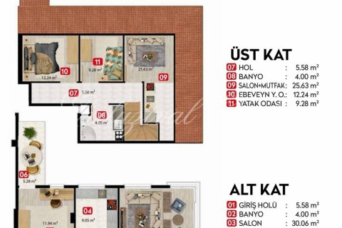 2+1 Lejlighed  i Istanbul, Tyrkiet Nr. 179297 - 11