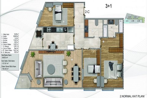 2+1 Leilighet  i Istanbul, Tyrkia Nr. 179298 - 19