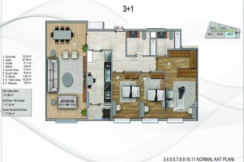 2+1 Leilighet  i Istanbul, Tyrkia Nr. 179298 - 17