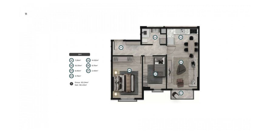 Daire The K.A. Housing 2+1, İstanbul, Türkiye №167619