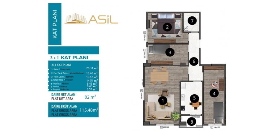 Daire SEA LİFE 3+1, İstanbul, Türkiye №161640