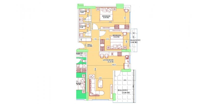 2+1 Wohnung in Yekta Sungate Residence, Gazipasa, Antalya, Türkei Nr. 166647