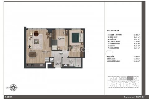 Продажа квартиры в Стамбуле, Турция 1+1, 64м2, №47756 – фото 14