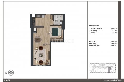 Продажа квартиры в Стамбуле, Турция 1+1, 64м2, №47756 – фото 16