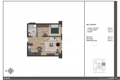 Продажа квартиры в Стамбуле, Турция 1+1, 64м2, №47756 – фото 21
