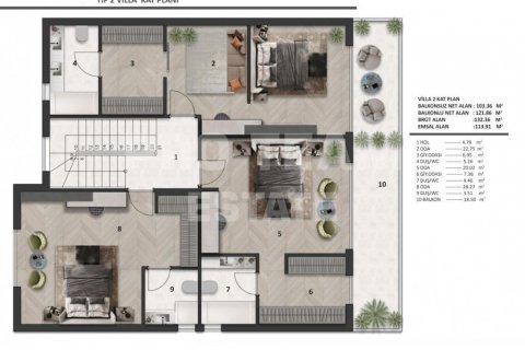 Продажа виллы  в Алтынташа, Анталье, Турция 7 комн., 300м2, №190209 – фото 11