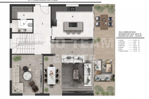 Продажа виллы  в Алтынташа, Анталье, Турция 7 комн., 300м2, №190209 – фото 10