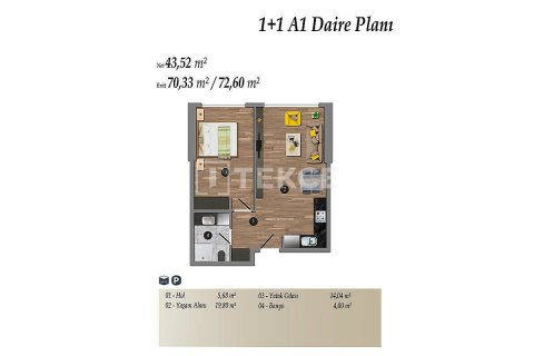 Daire 1+1 İstanbul, Türkiye №47241 - 18