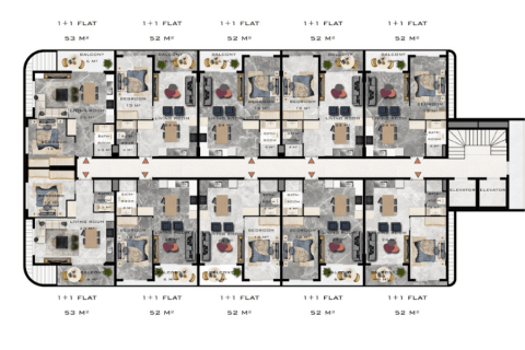 1+1 Lejlighed  i Alanya, Antalya, Tyrkiet Nr. 170157 - 23