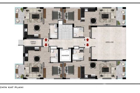 1+1 Wohnung  in Gazipasa, Antalya, Türkei Nr. 180078 - 8