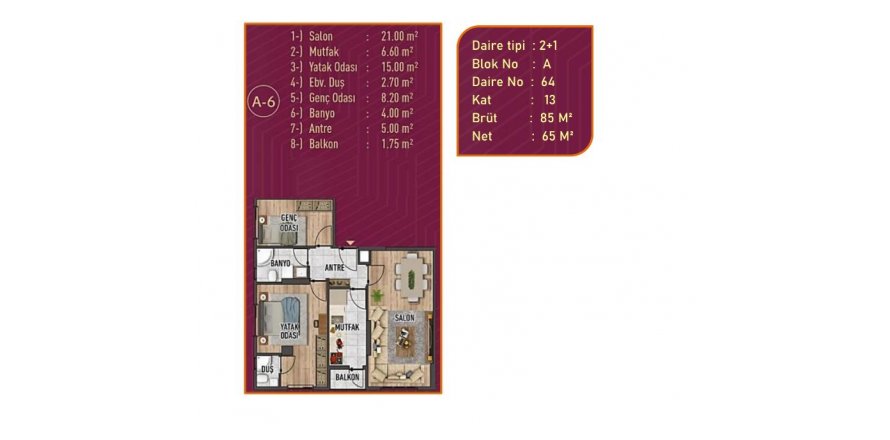 2+1 Wohnung in Sega Cadde, Küçükçekmece, Istanbul, Türkei Nr. 162753
