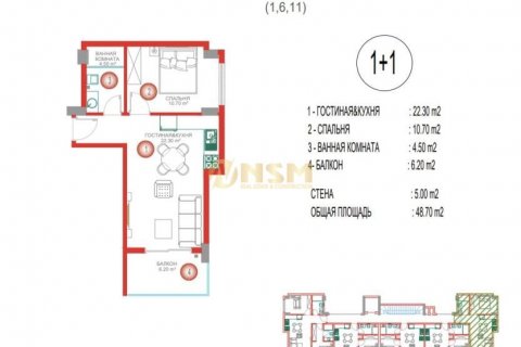 1+1 Wohnung  in Alanya, Antalya, Türkei Nr. 179732 - 16