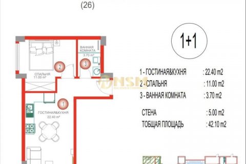 1+1 Wohnung  in Alanya, Antalya, Türkei Nr. 179732 - 17